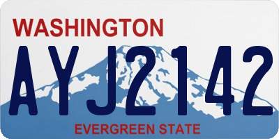 WA license plate AYJ2142