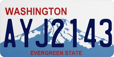 WA license plate AYJ2143