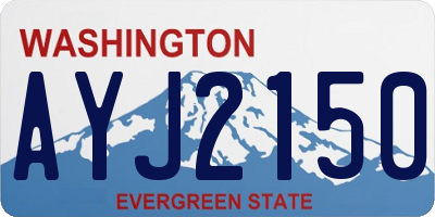 WA license plate AYJ2150