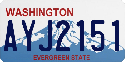 WA license plate AYJ2151