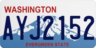 WA license plate AYJ2152