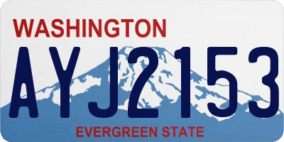 WA license plate AYJ2153