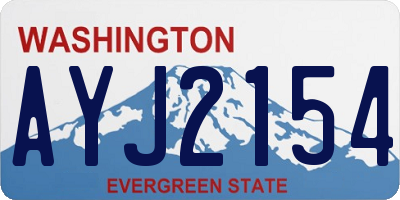 WA license plate AYJ2154