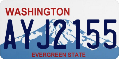 WA license plate AYJ2155