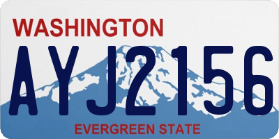 WA license plate AYJ2156