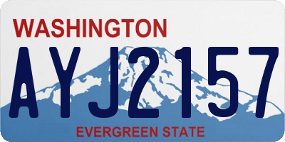 WA license plate AYJ2157