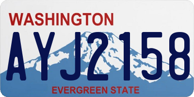 WA license plate AYJ2158