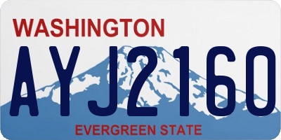 WA license plate AYJ2160