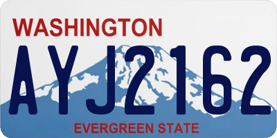 WA license plate AYJ2162