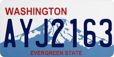 WA license plate AYJ2163