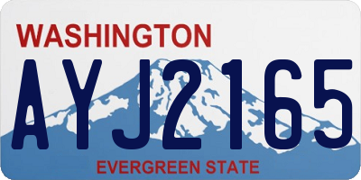 WA license plate AYJ2165