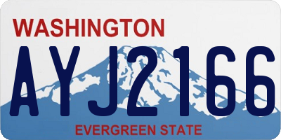 WA license plate AYJ2166