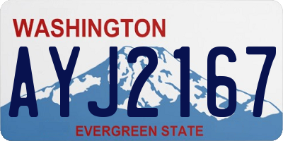 WA license plate AYJ2167