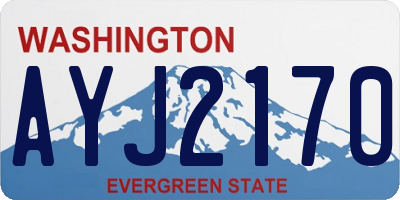 WA license plate AYJ2170