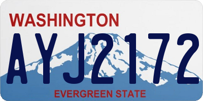 WA license plate AYJ2172
