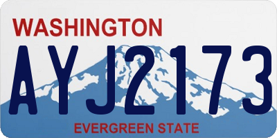 WA license plate AYJ2173
