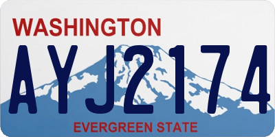 WA license plate AYJ2174