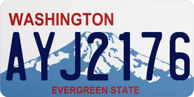 WA license plate AYJ2176