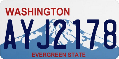 WA license plate AYJ2178