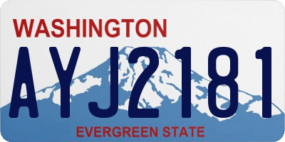 WA license plate AYJ2181