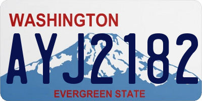 WA license plate AYJ2182