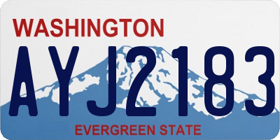 WA license plate AYJ2183