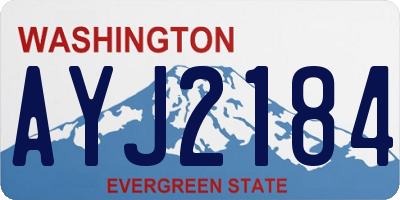 WA license plate AYJ2184