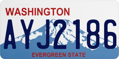 WA license plate AYJ2186