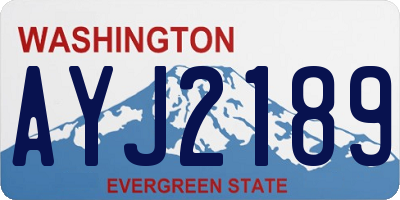 WA license plate AYJ2189