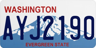 WA license plate AYJ2190