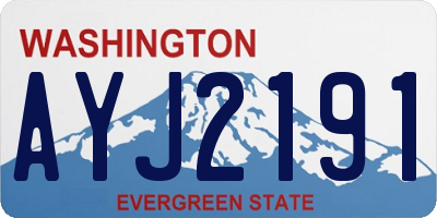 WA license plate AYJ2191