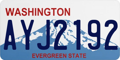 WA license plate AYJ2192