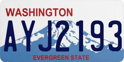 WA license plate AYJ2193