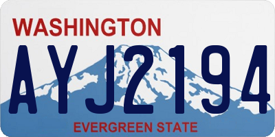 WA license plate AYJ2194