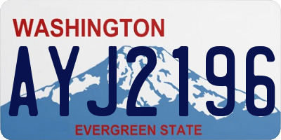 WA license plate AYJ2196