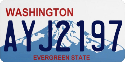 WA license plate AYJ2197