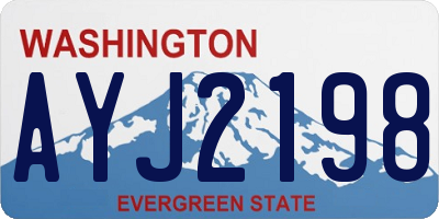 WA license plate AYJ2198