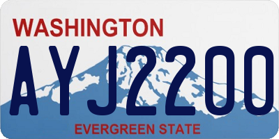 WA license plate AYJ2200