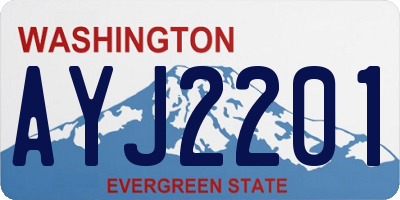 WA license plate AYJ2201