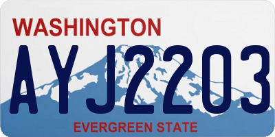 WA license plate AYJ2203