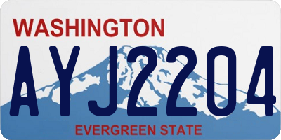 WA license plate AYJ2204