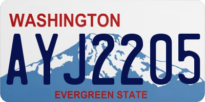 WA license plate AYJ2205