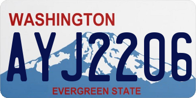 WA license plate AYJ2206