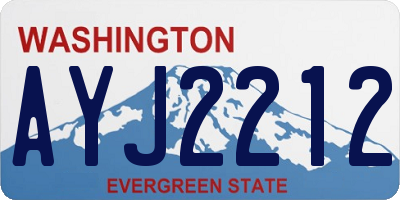 WA license plate AYJ2212