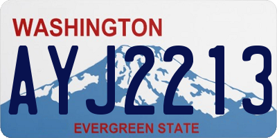 WA license plate AYJ2213