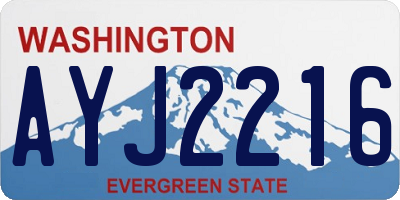 WA license plate AYJ2216