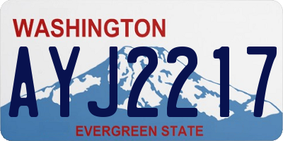 WA license plate AYJ2217