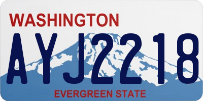 WA license plate AYJ2218