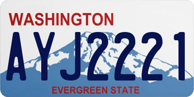 WA license plate AYJ2221