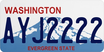 WA license plate AYJ2222